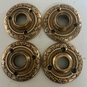 Elegant, vintage Sargent Brass Door Rosettes-sold as a set of 4